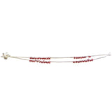 Simple yet Beautiful Silver Plated Anklets with Red Pearls