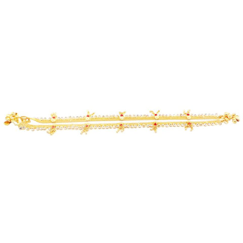 Stylish and Gorgeous Gold Plated Anklets with stones