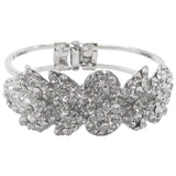 Fancy and Stylish Silver Plated Bangle with white diamonds