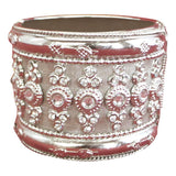 Fancy and Stylish Silver Plated Bangle with mirror stones