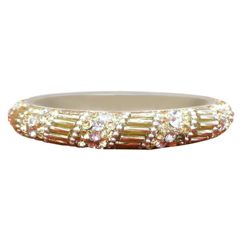 Stylish Gold Plated Bangle with mirror stones