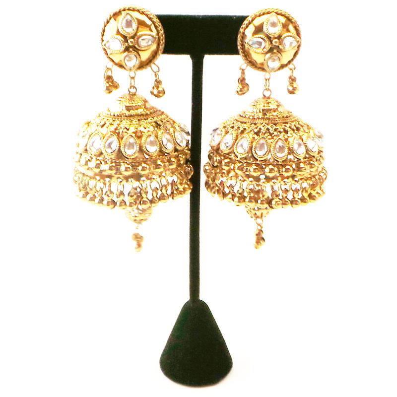 Fancy and Stylish Gold Plated Earring with stones 1