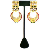 Gorgeous and Unique Multi-Stone Gold Plated Earring