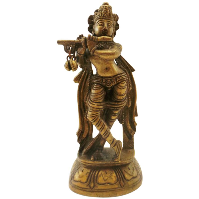 Krishna God Statue in Brass-1