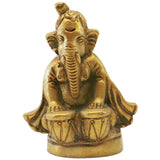 Ganesha God Statue with Tabla in Brass 1
