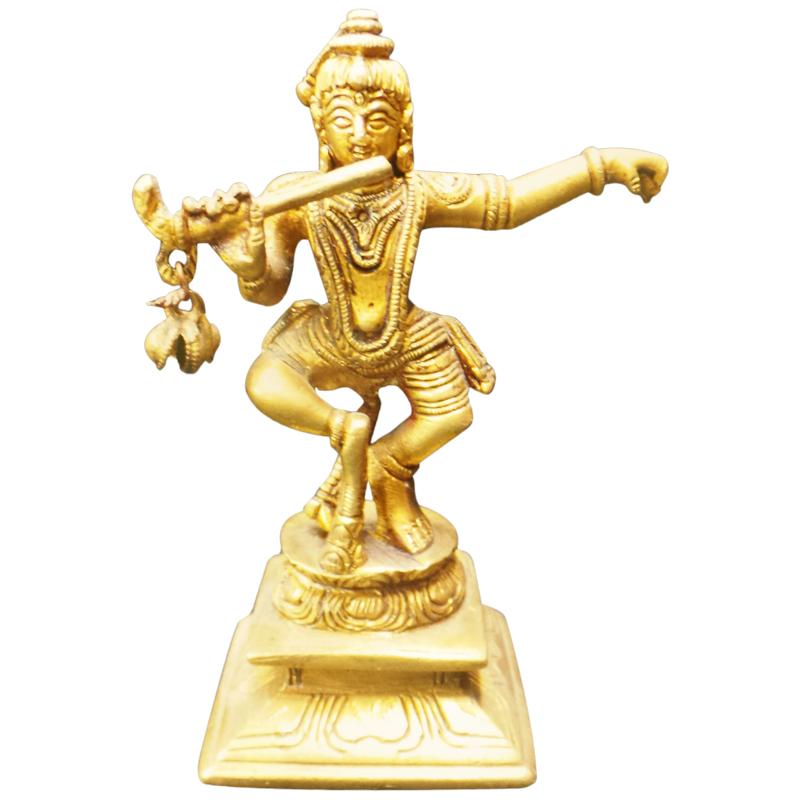 Krishna God Statue in Brass 3