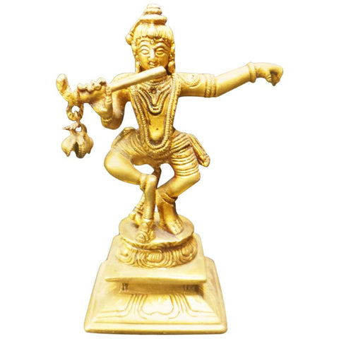 Krishna God Statue in Brass 3