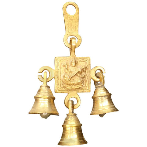Saraswati God with 3 bells wall hanging