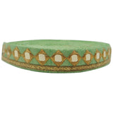 Light Green Fabric base with Exquisite Gold Embroidery