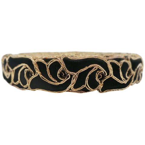 Black Fabric base with Exquisite Gold Embroidery