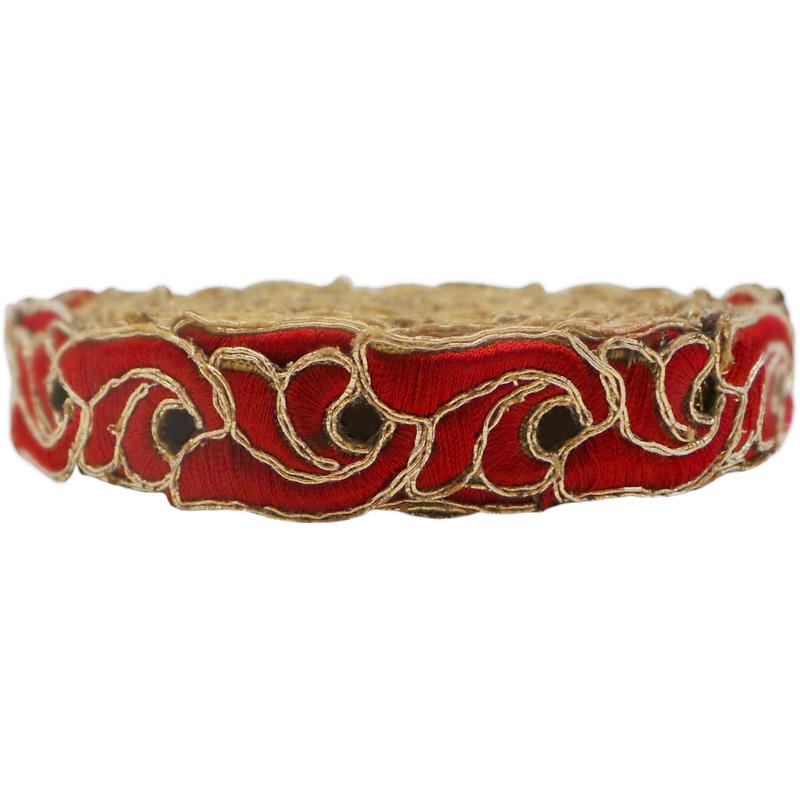Red Fabric base with Exquisite Gold Embroidery
