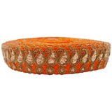Orange Fabric base with Exquisite Gold and Rose Gold Embroidery