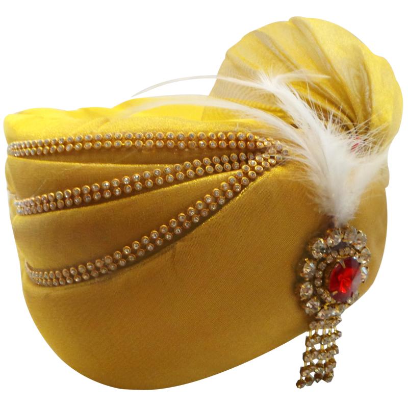 Stylish Gold Turban with Golden Trim 1
