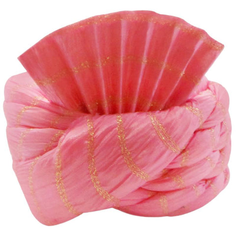 Classic Pink and Gold Fabric Turban